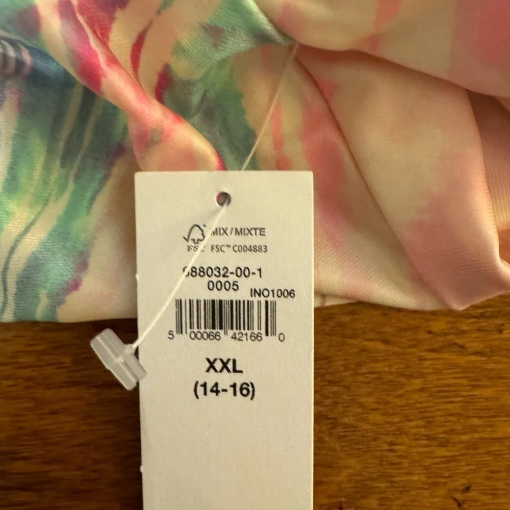 Gap Kids Girl's NWT XXL Multi-Color w/Tie-Dye Print Swim Rash Guard Top